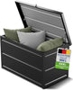 Gartenzeit® Auflagenbox 900 L (148×83×87 cm) – XXL Gartenbox aus pulverbeschichtem Stahl, wetterfest, wasserdicht & abschließbar, als Sitzbank nutzbar, Outdoor Kissenbox für Auflagen & Polster